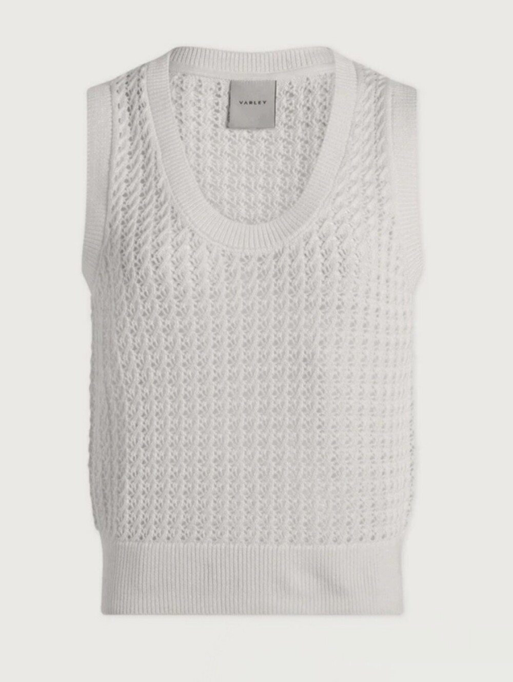 Varley Ferns Open Knit tank In Snow White Size L - Picture 4 of 10
